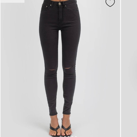 Supré Skinny Jean Black Ripped - Picture 1 of 4